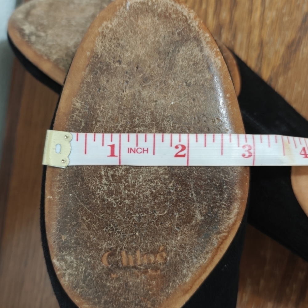 Vintage Chloé Phoebe Philo Black Suede Ballet Flats 37.5 Classic Danity Luxury - Picture 13 of 13